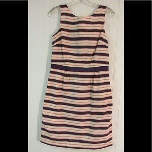 Boden dress multi color stripe 100% cotton sz 8R